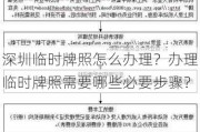 深圳临时牌照怎么办理？办理临时牌照需要哪些必要步骤？