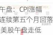 午盘：CPI涨幅连续第五个月回落 美股午盘走低