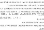 中原证券(601375.SH)：2023年年度权益分派10派0.14元 除权除息日8月6日