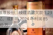 维维股份：枝江酒业欠款 1.23 亿，或影响 2024 年利润 8500 万