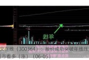 中文在线（300364）：股价成功突破年线压力位-后市看多（涨）（06-05）