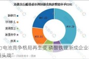 动力电池竞争格局再生变 磷酸铁锂渐成企业布局“重头戏”