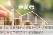 炒黄金的策略制定依据是什么？这些策略对市场参与者的交易行为有何影响？