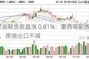 SC 原油期货夜盘涨 0.81%：墨西哥新炼油厂延迟，原油出口不减