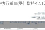 华夏视听教育获执行董事罗佳增持42.1万股 每股作价约0.89港元