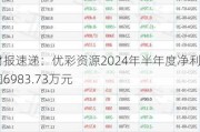 财报速递：优彩资源2024年半年度净利润6983.73万元