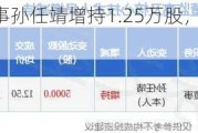 三孚股份董事孙任靖增持1.25万股，增持金额15.54万元