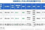 亚世光电董秘边瑞群减持5.6万股，减持金额111.44万元