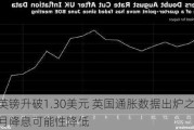 英镑升破1.30美元 英国通胀数据出炉之后8月降息可能性降低