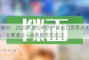 华斯股份：2023年度公司的产品出口贸易占比为6.38%，主要通过一般贸易方式出口