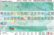 粤桂股份：公司原厂区在市中心区域，目前保持原貌，周边规划由市***确定