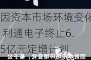 因资本市场环境变化 利通电子终止6.5亿元定增计划