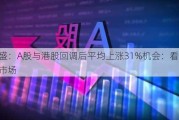 高盛：A股与港股回调后平均上涨31%机会：看好中国市场