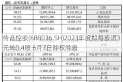 传音控股(688036.SH)2023年度拟每股派3元转0.4股 6月7日除权除息