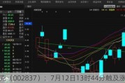 英维克（002837）：7月12日13时44分触及涨停板