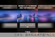 三羊马：股东拟减持不超1%公司股份