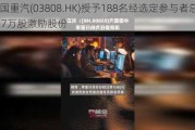 中国重汽(03808.HK)授予188名经选定参与者总计2717万股激励股份