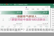 如何有效管理闲置房产？这些管理策略有哪些实际效益？