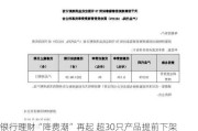 银行理财“降费潮”再起 超30只产品提前下架