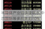 半导体产业链快速跳水 中芯国际等多股跌超10%