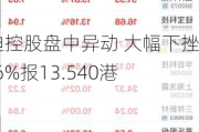 雅迪控股盘中异动 大幅下挫5.06%报13.540港元