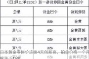 日本黄金零售价连续4天创新高，铂金价格一个月飙涨近16%