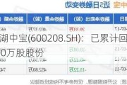 新湖中宝(600208.SH)：已累计回购200万股股份