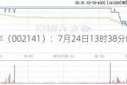 *ST贤丰（002141）：7月24日13时38分触及涨停板