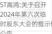 ST高鸿:关于召开2024年第六次临时股东大会的提示性公告