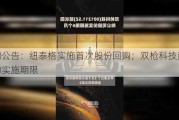 早间公告：纽泰格实施首次股份回购；双枪科技延长回购实施期限