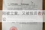 刚被立案，又被投资者诉讼