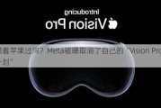 摸着苹果过河？Meta被曝取消了自己的“Vision Pro计划”