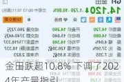 金田跌超10.8% 下调了2024年产量指引