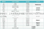 国电电力：上半年完成发电量2137.50亿千瓦时 同比增长3.19%