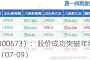 佩蒂股份（300673）：股价成功突破年线压力位-后市看多（涨）（07-09）