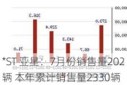 *ST 亚星：7月份销售量202辆 本年累计销售量2330辆