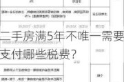 二手房满5年不唯一需要支付哪些税费？