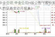 中金公司:中金公司H股公告（股份发行人的证券变动月报表）