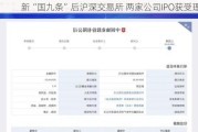 新“国九条”后沪深交易所 两家公司IPO获受理