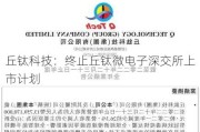 丘钛科技：终止丘钛微电子深交所上市计划