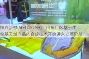 恒兴新材(603276.SH)：山东厂区基于生物基天然产品的合成技术开始进入立项阶段