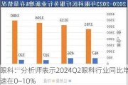 眼科：分析师表示2024Q2眼科行业同比增速在0~10%