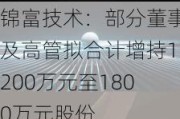 锦富技术：部分董事及高管拟合计增持1200万元至1800万元股份