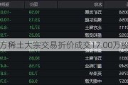 北方稀土大宗交易折价成交17.00万股