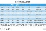 2024公募基金领军人物TOP榜：鑫元基金龙艺排名第20 名次上升24名