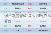 保利发展突破10元 38家券商看好