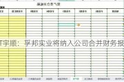 ST宇顺：孚邦实业将纳入公司合并财务报表范围