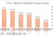 物流快递：2024H1快递业务量累计完成801.6亿件，同比增长23.1%