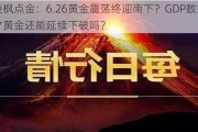 凌枫点金：6.26黄金震荡终迎南下？GDP数据前夕黄金还能延续下破吗？