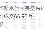 华新水泥大宗交易折价成交66.95万股